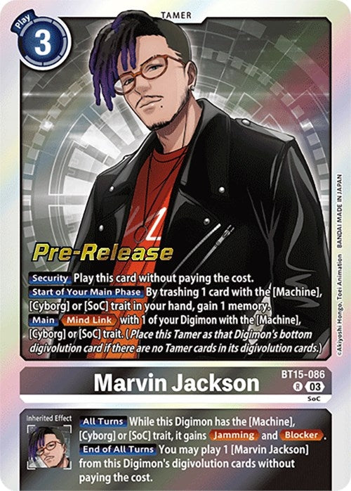 Image for Marvin Jackson (BT15-086 R) (BT15_PR) - Digimon Card Game