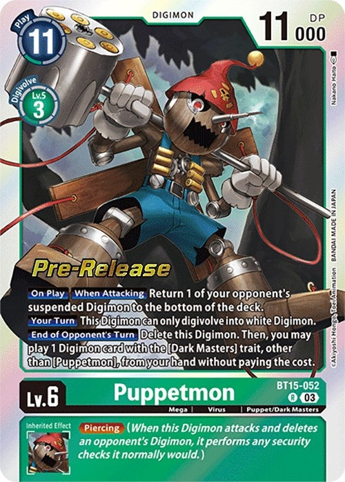 Image for Puppetmon (BT15-052 R) (BT15_PR) - Digimon Card Game