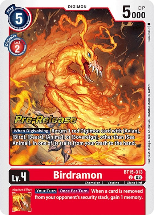 Image for Birdramon (BT15-013 U) (BT15_PR) - Digimon Card Game