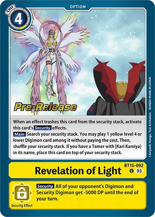 Image for Revelation of Light (BT15-092 U) (BT15_PR) - Digimon Card Game