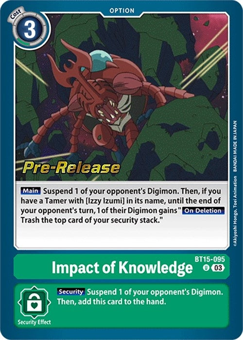 Image for Impact of Knowledge (BT15-095 U) (BT15_PR) - Digimon Card Game
