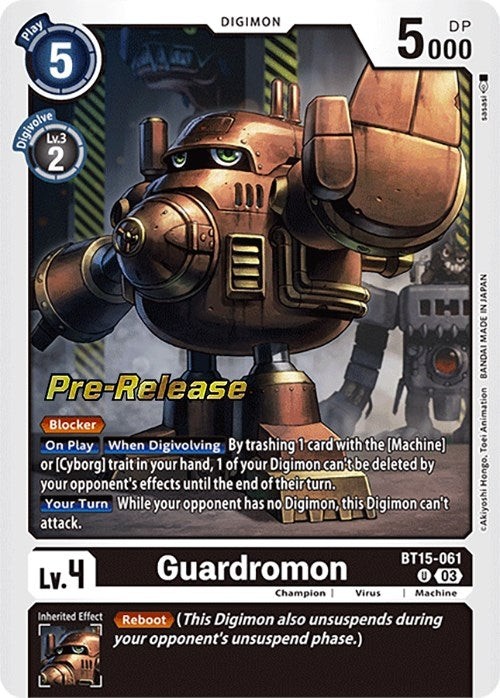 Image for Guardromon (BT15-061 U) (BT15_PR) - Digimon Card Game