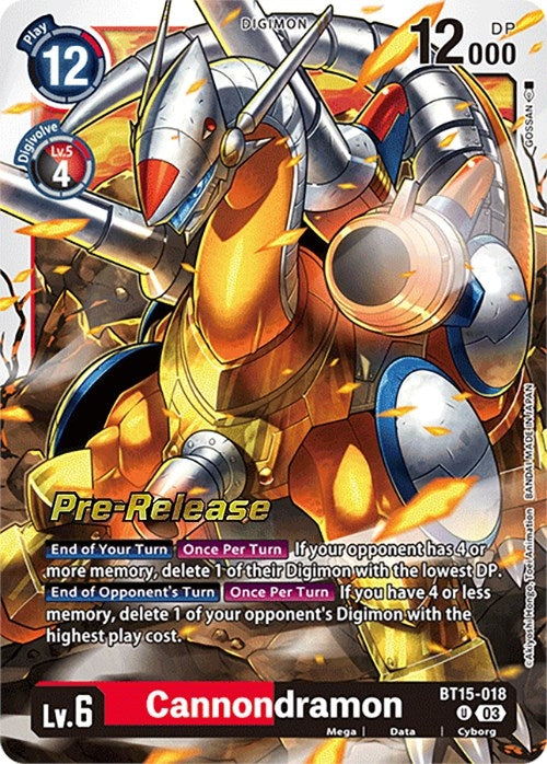 Image for Cannondramon (BT15-018 U) (BT15_PR) - Digimon Card Game