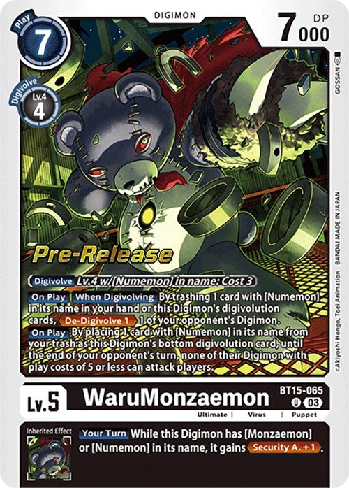 Image for WaruMonzaemon (BT15-065 U) (BT15_PR) - Digimon Card Game