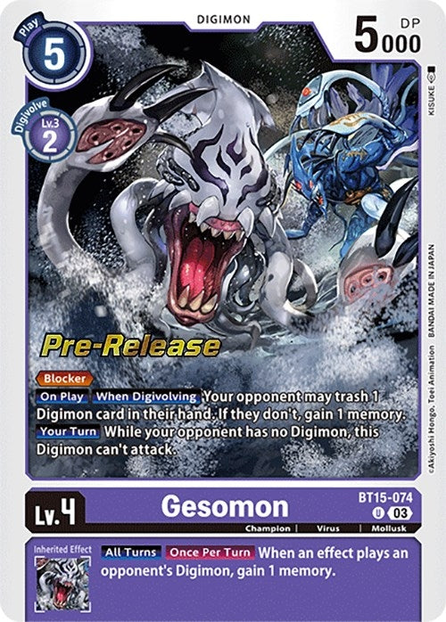 Image for Gesomon (BT15-074 U) (BT15_PR) - Digimon Card Game