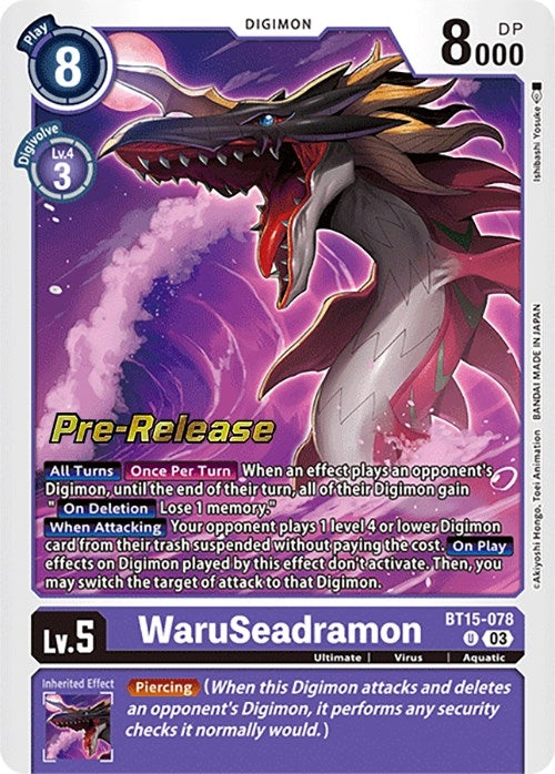 Image for WaruSeadramon (BT15-078 U) (BT15_PR) - Digimon Card Game