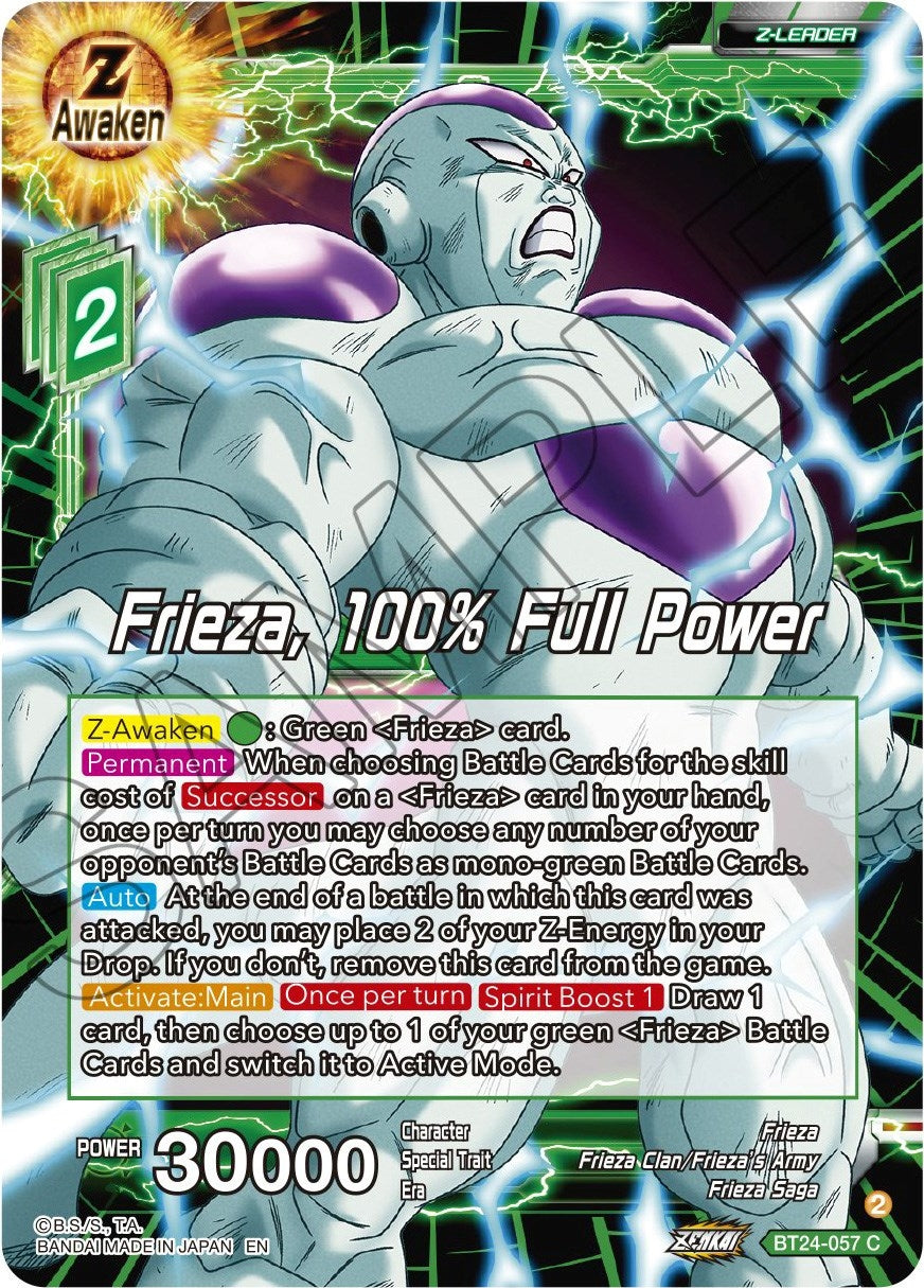 Image for Frieza, 100% Full Power (Beyond Generations) (BT24-057) - Dragon Ball Super: Masters