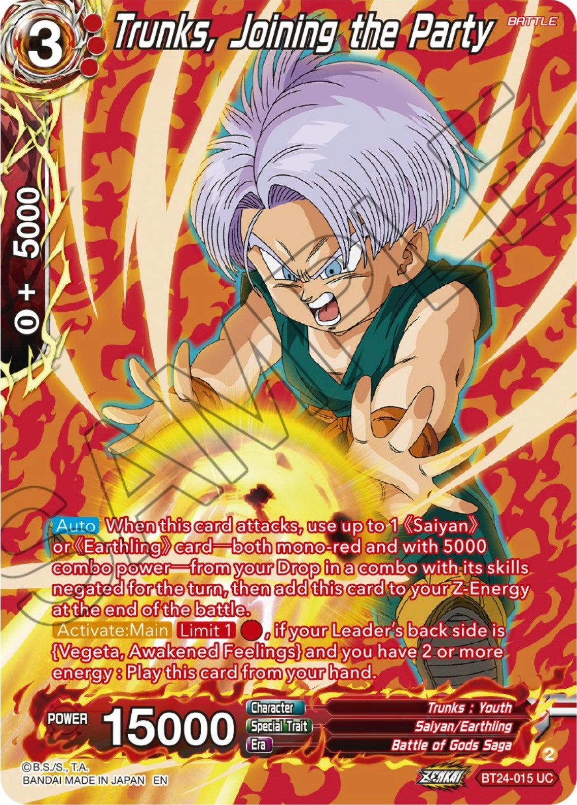 Image for Trunks, Joining the Party (Collector Booster Silver) (Beyond Generations) (BT24-015) - Dragon Ball Super: Masters