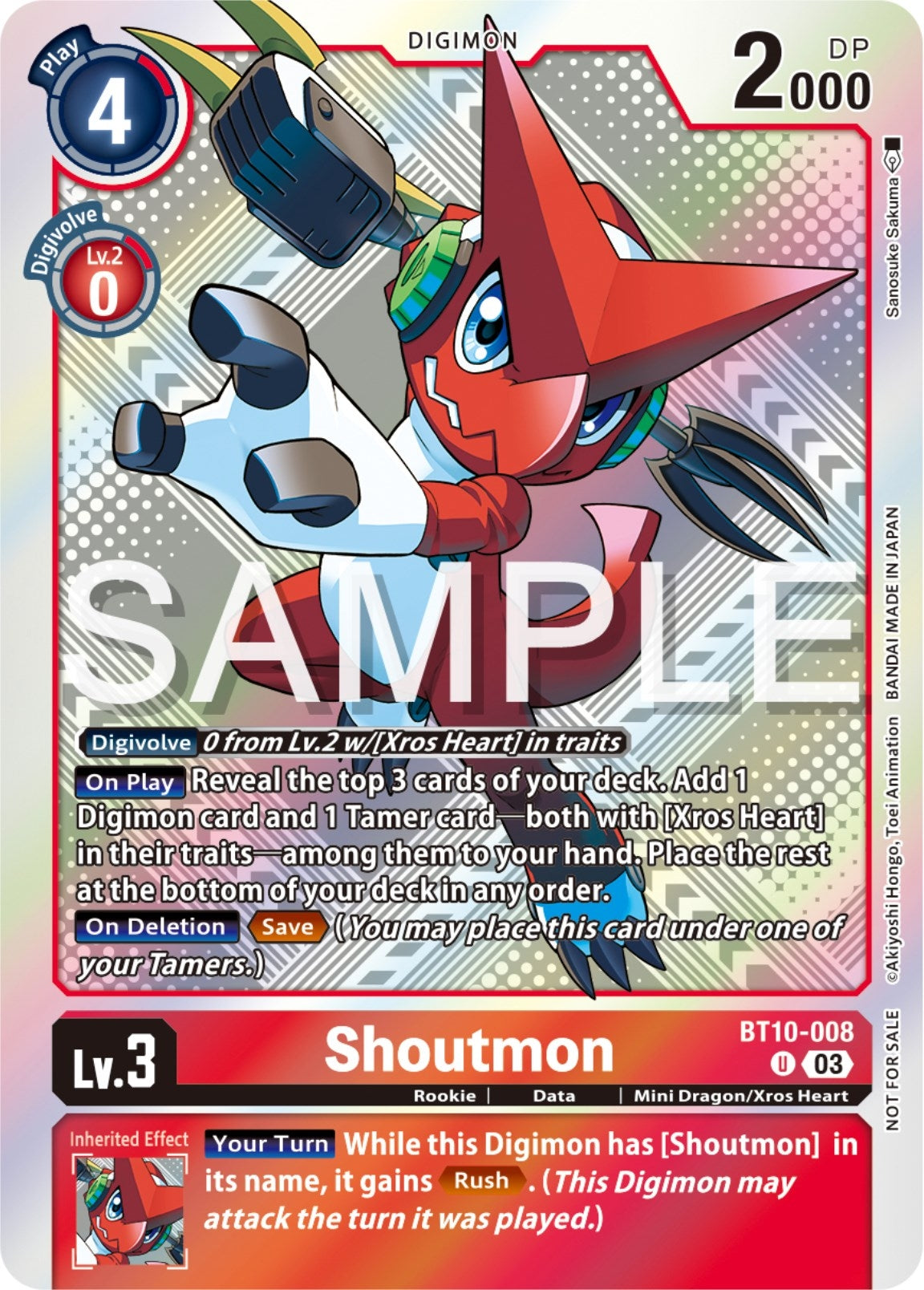 Image for Shoutmon (Exceed Apocalypse Pre-Release Winner) (BT10-008 U) (BT15_PR) - Digimon Card Game