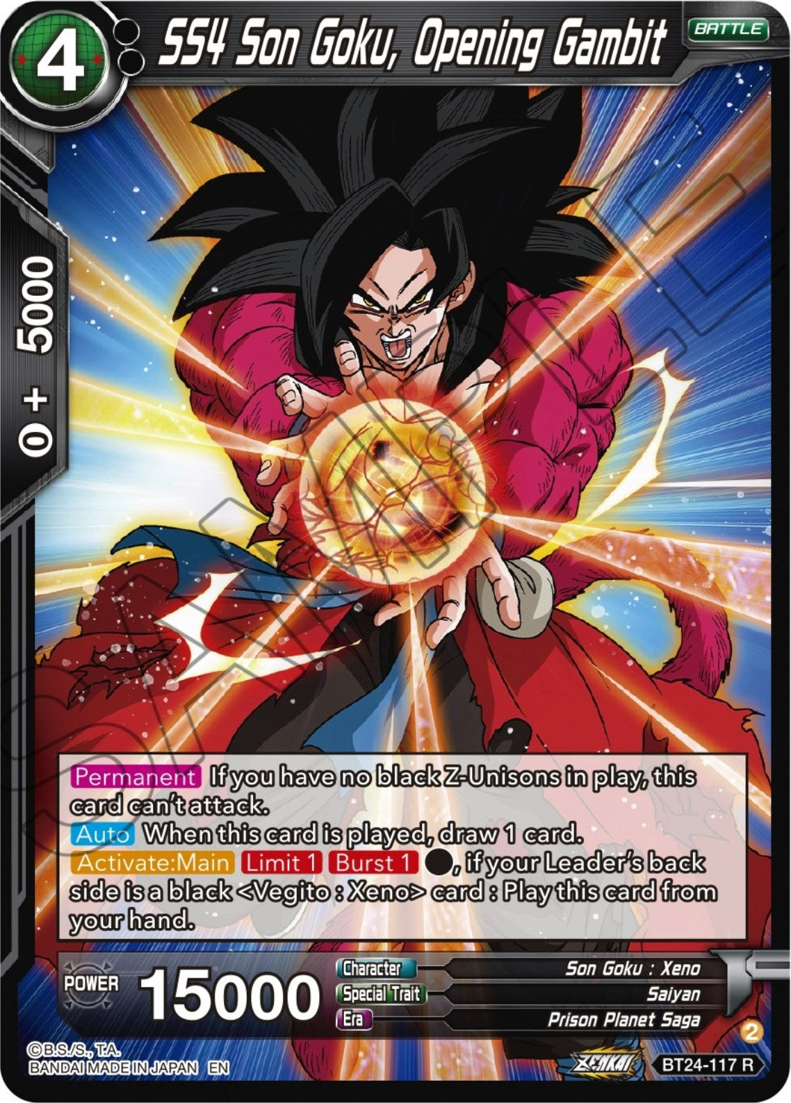 Image for SS4 Son Goku, Opening Gambit (Beyond Generations) (BT24-117) - Dragon Ball Super: Masters