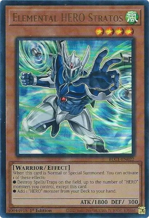 Image for Elemental HERO Stratos (Alternate Art) (Battles of Legend: Chapter 1) (BLC1-EN022) - YuGiOh