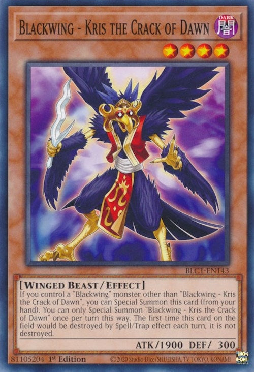 Image for Blackwing - Kris the Crack of Dawn (Battles of Legend: Chapter 1) (BLC1-EN143) - YuGiOh