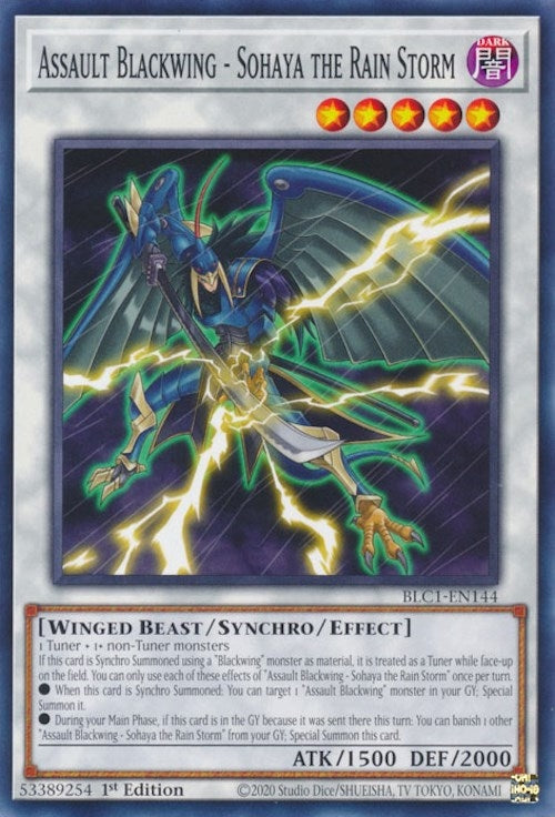 Image for Assault Blackwing - Sohaya the Rain Storm (Battles of Legend: Chapter 1) (BLC1-EN144) - YuGiOh