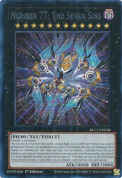 Image for Number 77: The Seven Sins (Silver) (Battles of Legend: Chapter 1) (BLC1-EN038) - YuGiOh