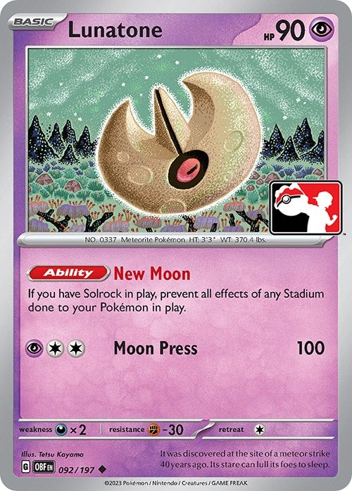 Image for Lunatone (Prize Pack Series Cards) (092/197) - Pokemon