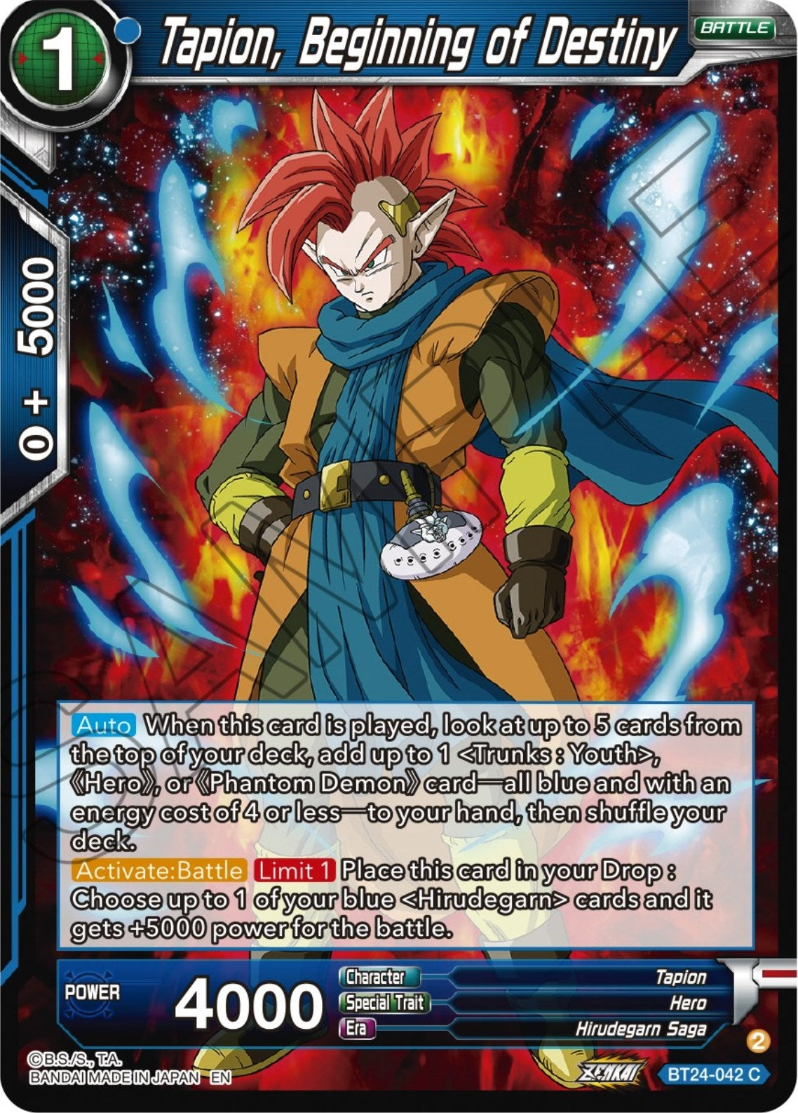 Image for Tapion, Beginning of Destiny (Beyond Generations) (BT24-042) - Dragon Ball Super: Masters