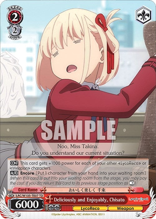 Image for Deliciously and Enjoyably, Chisato (Lycoris Recoil) (LRC/W105-TE07 TD) - Weiss Schwarz