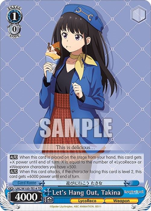 Image for Let's Hang Out, Takina (Lycoris Recoil) (LRC/W105-TE14 TD) - Weiss Schwarz
