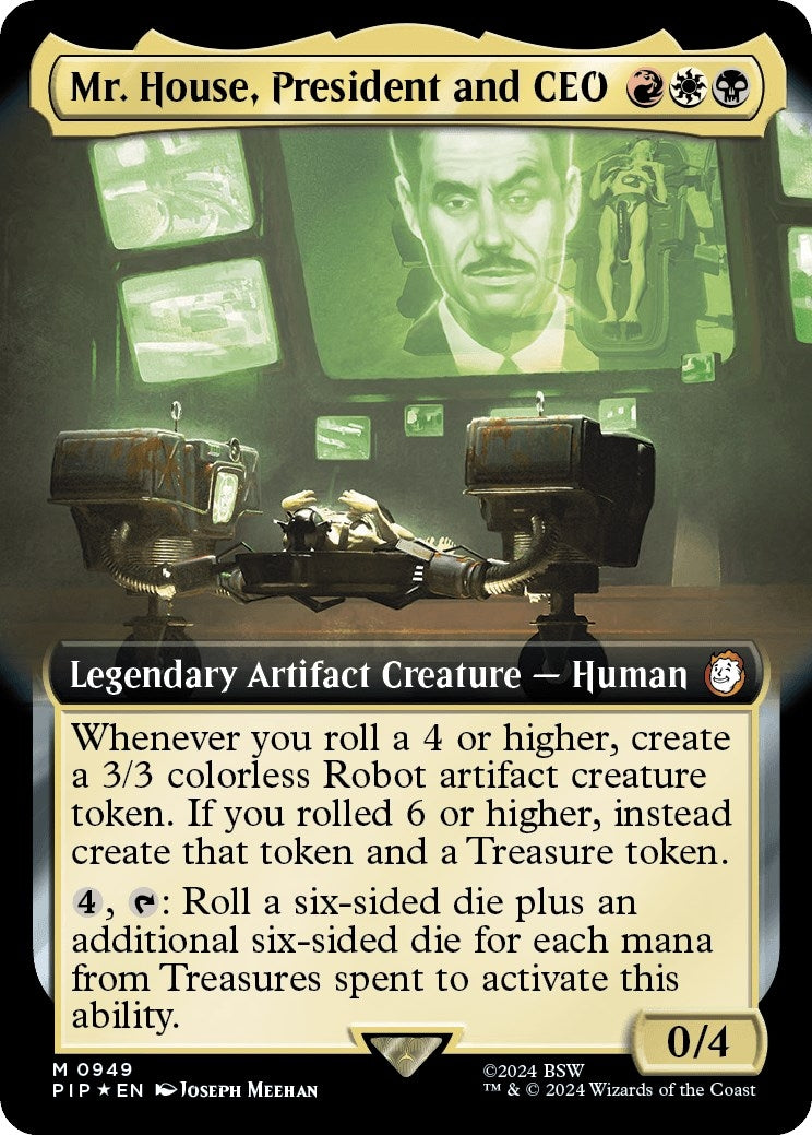 Image for Mr. House, President and CEO (Extended Art) (Surge Foil) (Universes Beyond: Fallout) (949) - Magic: The Gathering