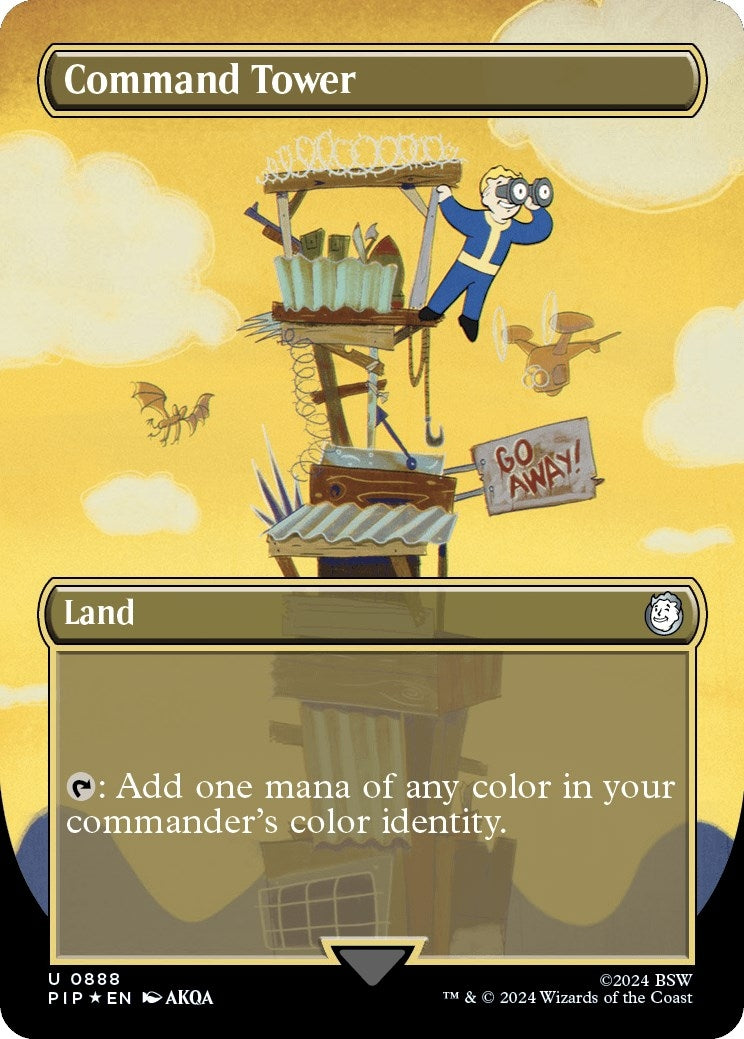 Image for Command Tower (Borderless) (Surge Foil) (Universes Beyond: Fallout) (888) - Magic: The Gathering