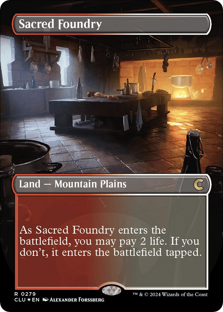 Image for Sacred Foundry (Borderless) (Ravnica: Clue Edition) (279) - Magic: The Gathering