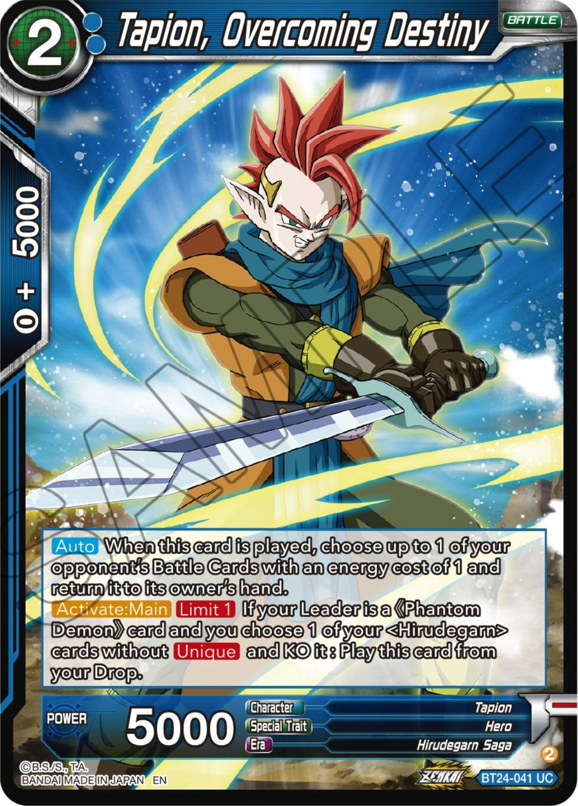 Image for Tapion, Overcoming Destiny (Beyond Generations) (BT24-041) - Dragon Ball Super: Masters
