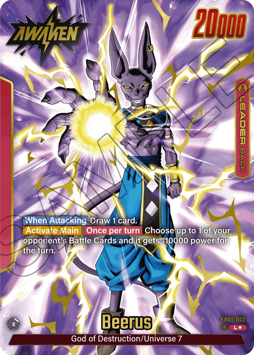 Image for Beerus - FB01-002 (Alternate Art) (Awakened Pulse) (FB01-002) - Dragon Ball Super: Fusion World