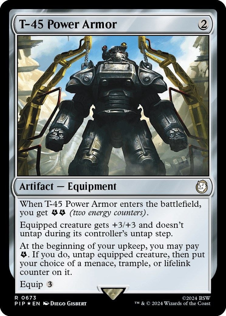 Image for T-45 Power Armor (Surge Foil) (Universes Beyond: Fallout) (673) - Magic: The Gathering