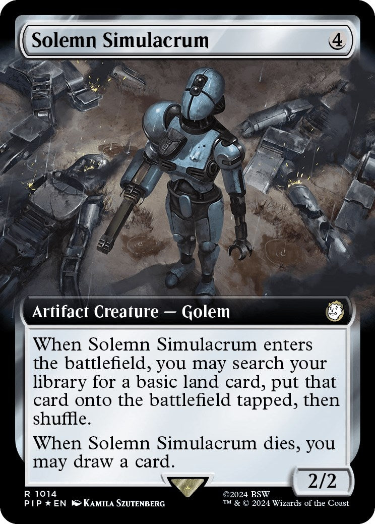 Image for Solemn Simulacrum (Extended Art) (Surge Foil) (Universes Beyond: Fallout) (1014) - Magic: The Gathering