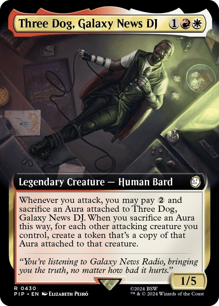 Image for Three Dog, Galaxy News DJ (Extended Art) (Universes Beyond: Fallout) (430) - Magic: The Gathering