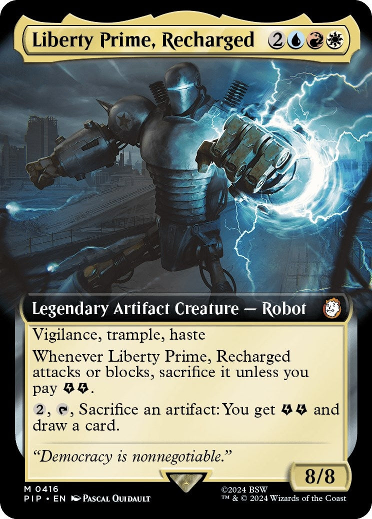 Image for Liberty Prime, Recharged (Extended Art) (Universes Beyond: Fallout) (416) - Magic: The Gathering