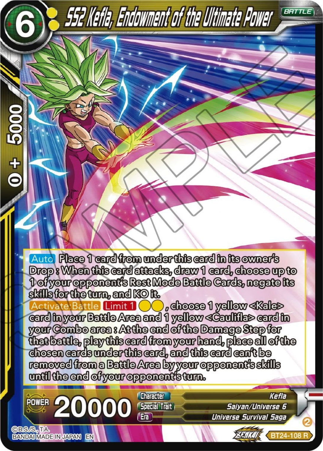 Image for SS2 Kefla, Endowment of the Ultimate Power (Beyond Generations) (BT24-108) - Dragon Ball Super: Masters