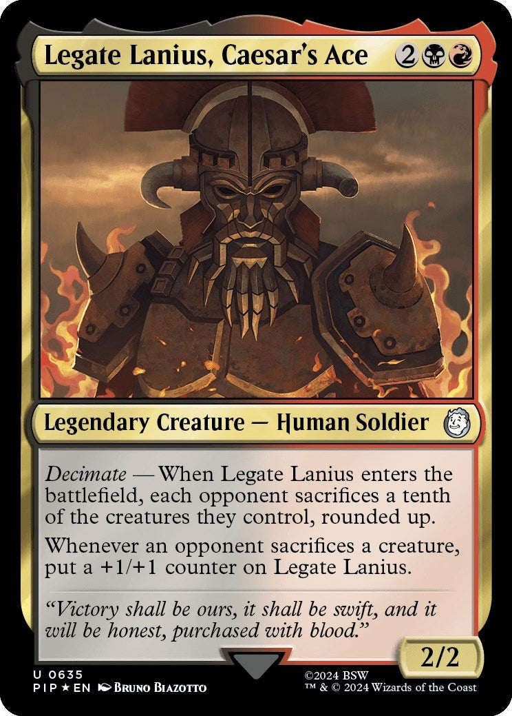 Image for Legate Lanius, Caesar's Ace (Surge Foil) (Universes Beyond: Fallout) (635) - Magic: The Gathering