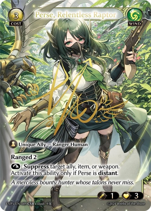 Image for Perse, Relentless Raptor (Alchemical Revolution Event Pack) (009) - Grand Archive TCG