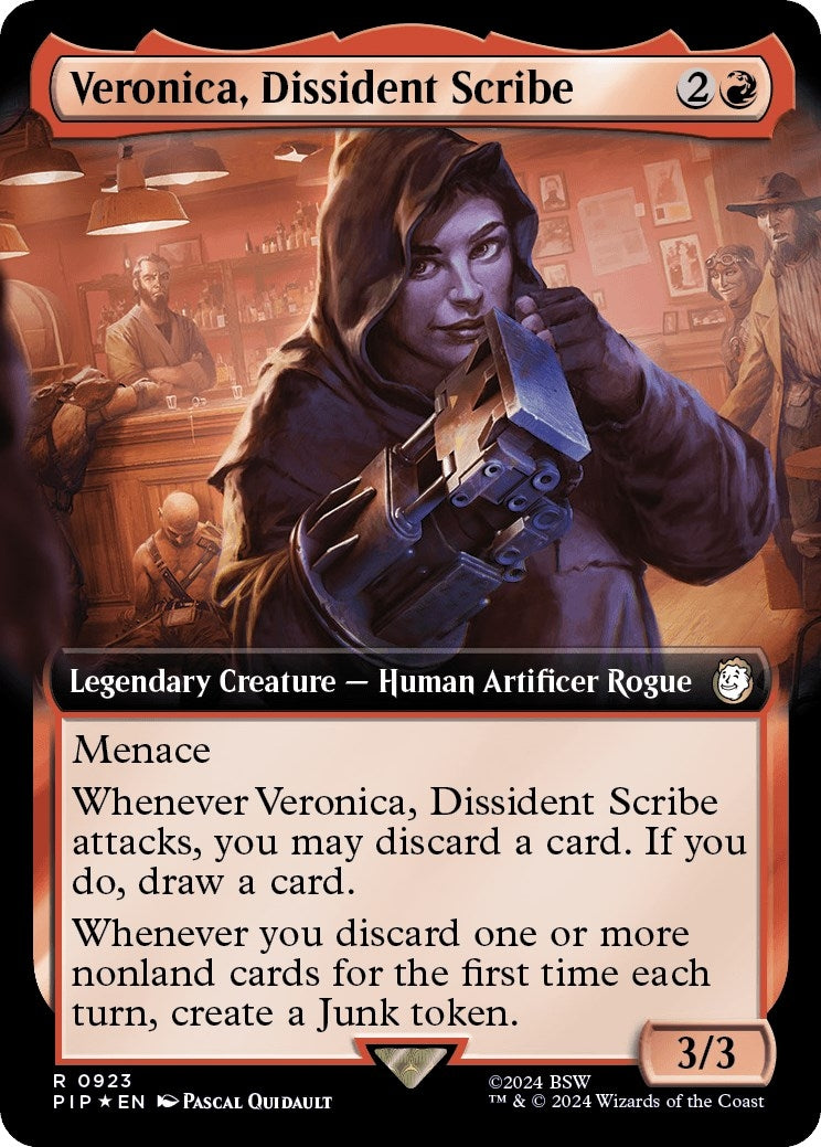 Image for Veronica, Dissident Scribe (Extended Art) (Surge Foil) (Universes Beyond: Fallout) (923) - Magic: The Gathering