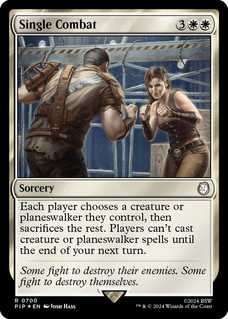 Image for Single Combat (Surge Foil) (Universes Beyond: Fallout) (700) - Magic: The Gathering