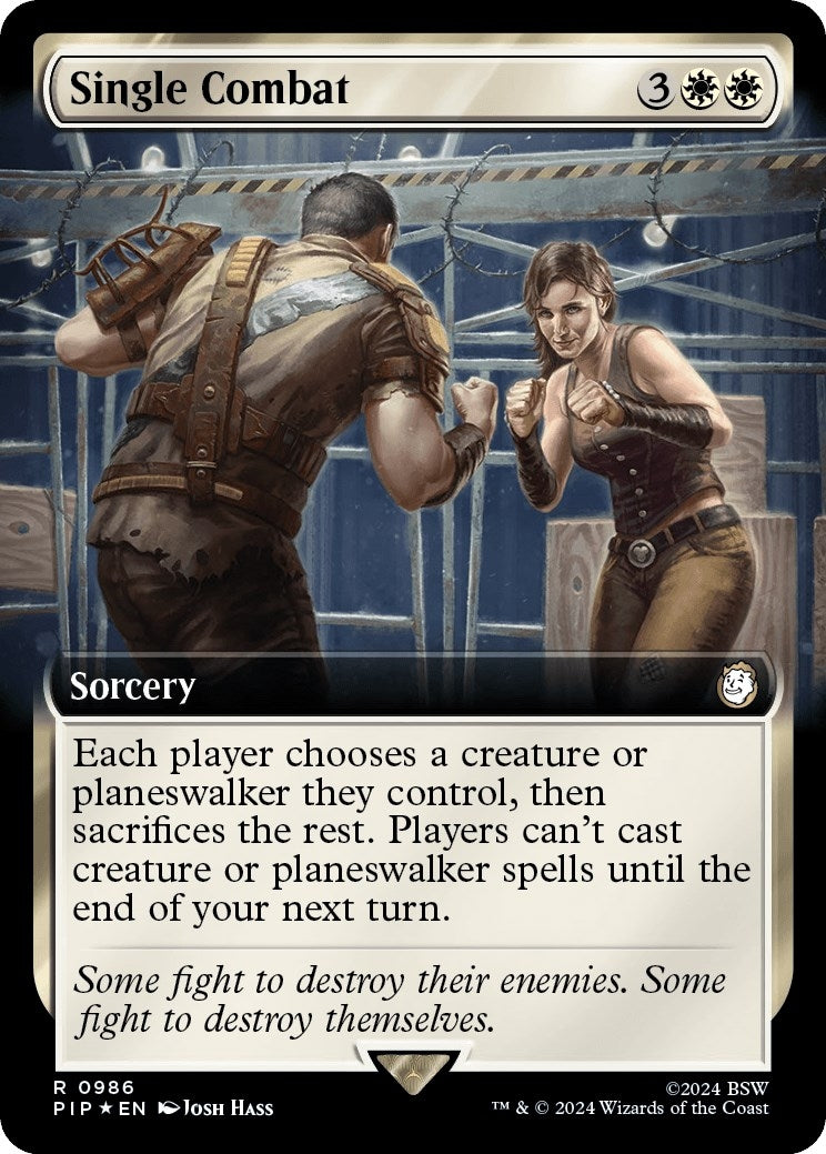 Image for Single Combat (Extended Art) (Surge Foil) (Universes Beyond: Fallout) (986) - Magic: The Gathering