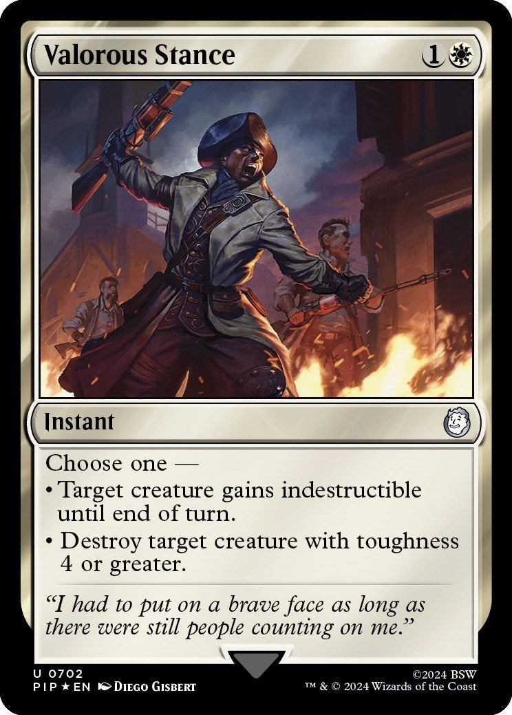 Image for Valorous Stance (Surge Foil) (Universes Beyond: Fallout) (702) - Magic: The Gathering