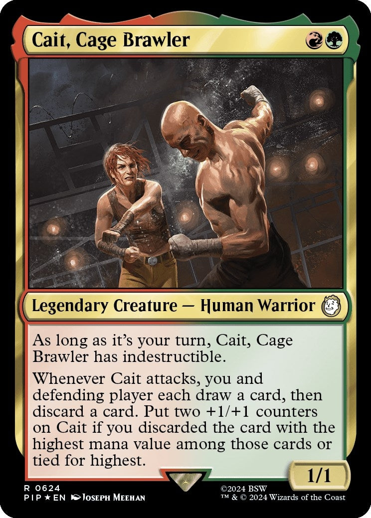 Image for Cait, Cage Brawler (Surge Foil) (Universes Beyond: Fallout) (624) - Magic: The Gathering