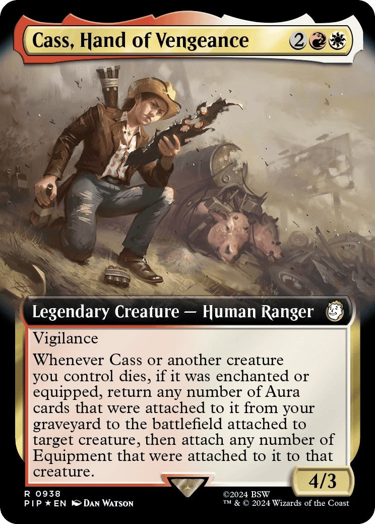 Image for Cass, Hand of Vengeance (Extended Art) (Surge Foil) (Universes Beyond: Fallout) (938) - Magic: The Gathering