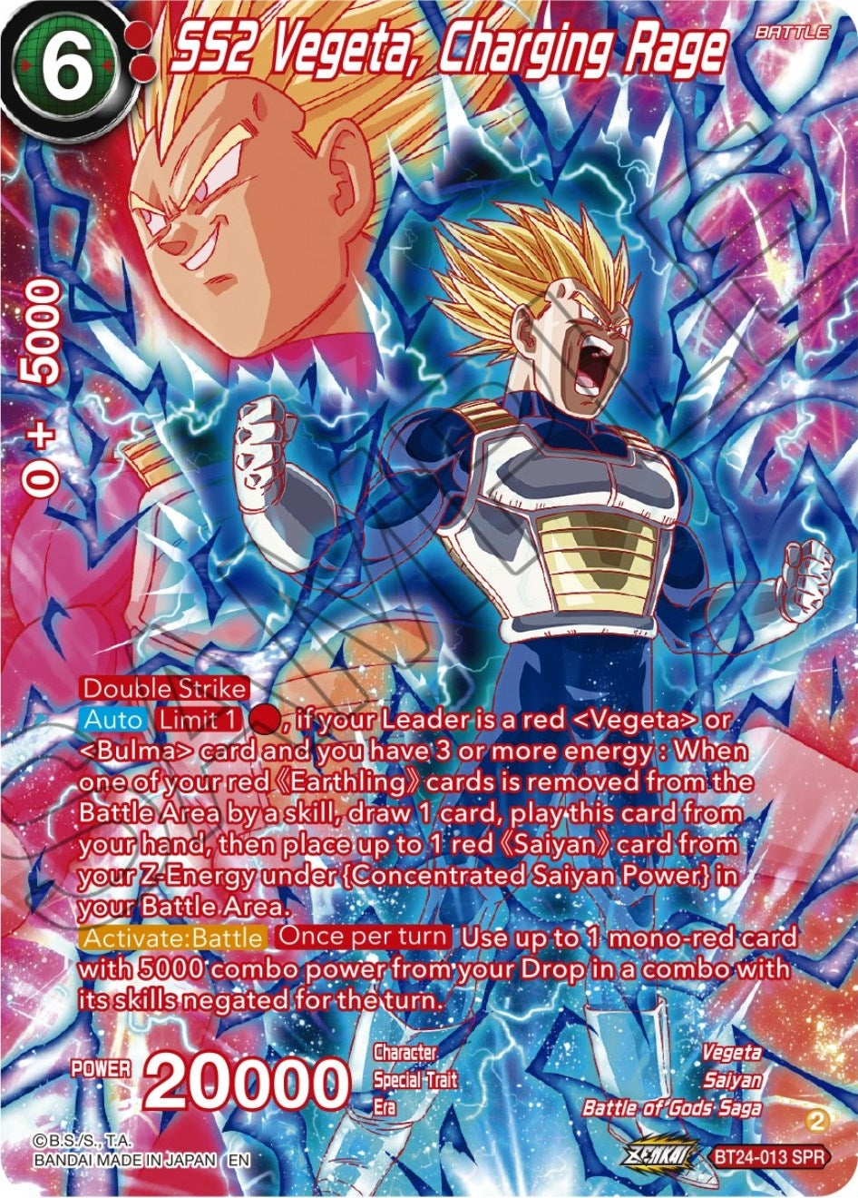 Image for SS2 Vegeta, Charging Rage (SPR) (Beyond Generations) (BT24-013) - Dragon Ball Super: Masters