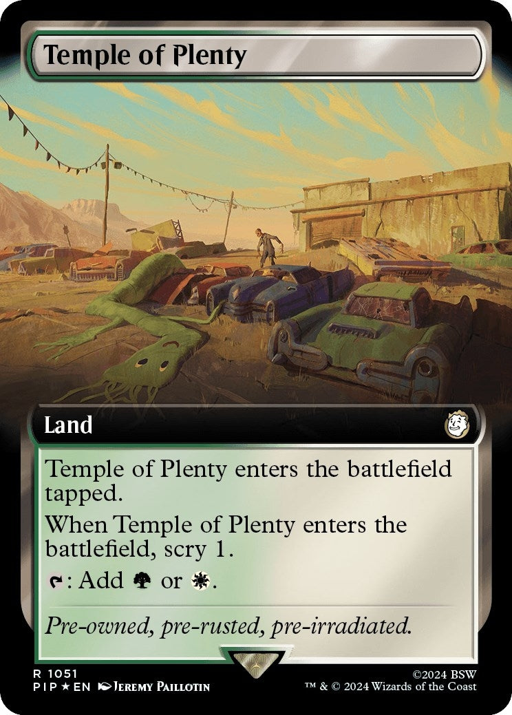 Image for Temple of Plenty (Extended Art) (Surge Foil) (Universes Beyond: Fallout) (1051) - Magic: The Gathering