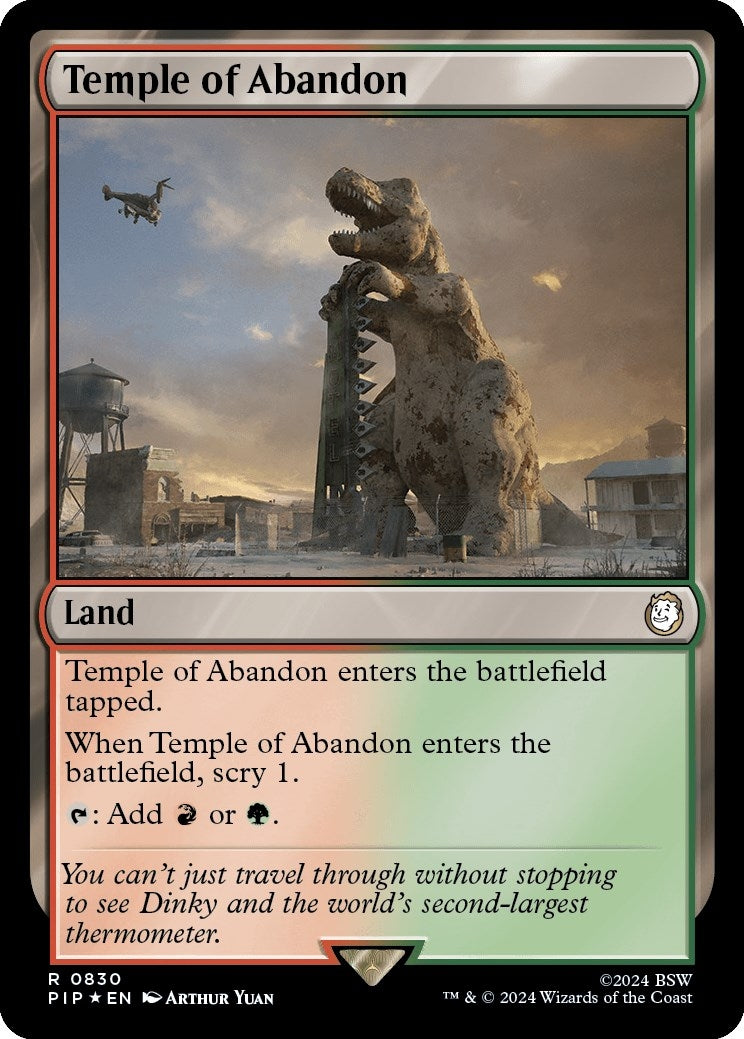 Image for Temple of Abandon (Surge Foil) (Universes Beyond: Fallout) (830) - Magic: The Gathering
