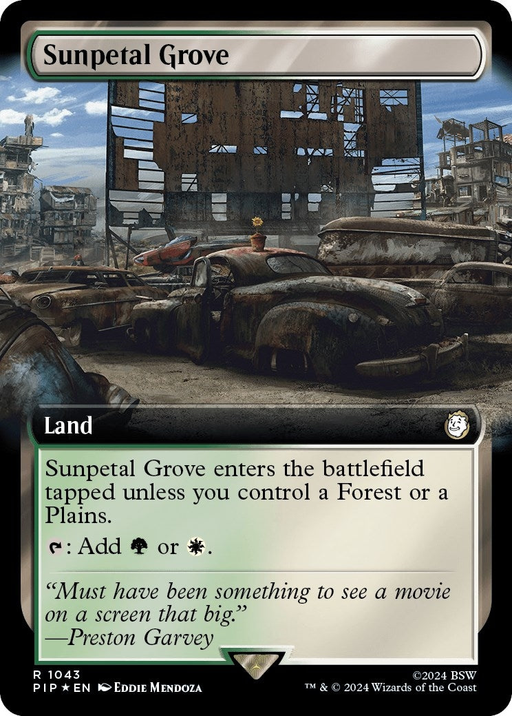 Image for Sunpetal Grove (Extended Art) (Surge Foil) (Universes Beyond: Fallout) (1043) - Magic: The Gathering