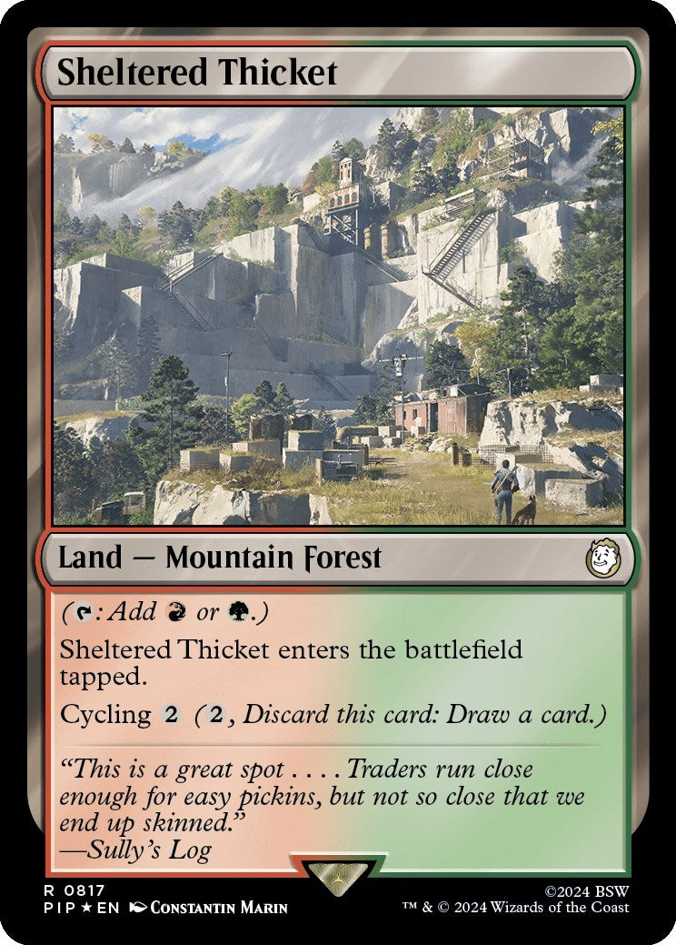 Image for Sheltered Thicket (Surge Foil) (Universes Beyond: Fallout) (817) - Magic: The Gathering