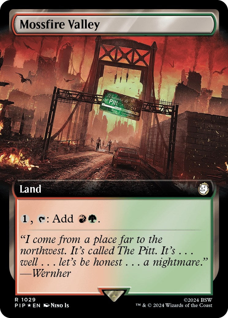 Image for Mossfire Valley (Extended Art) (Surge Foil) (Universes Beyond: Fallout) (1029) - Magic: The Gathering