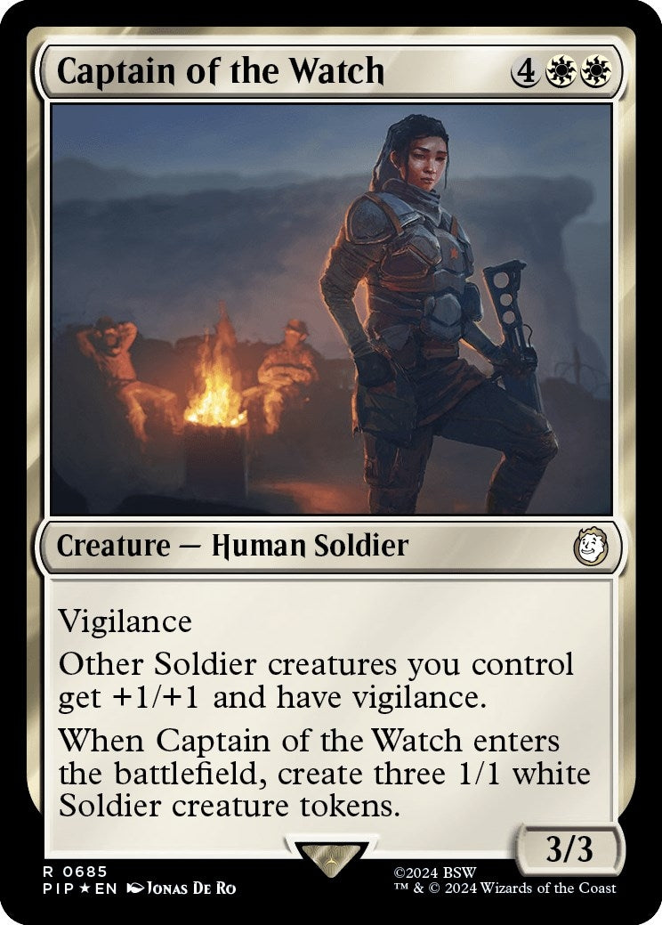 Image for Captain of the Watch (Surge Foil) (Universes Beyond: Fallout) (685) - Magic: The Gathering