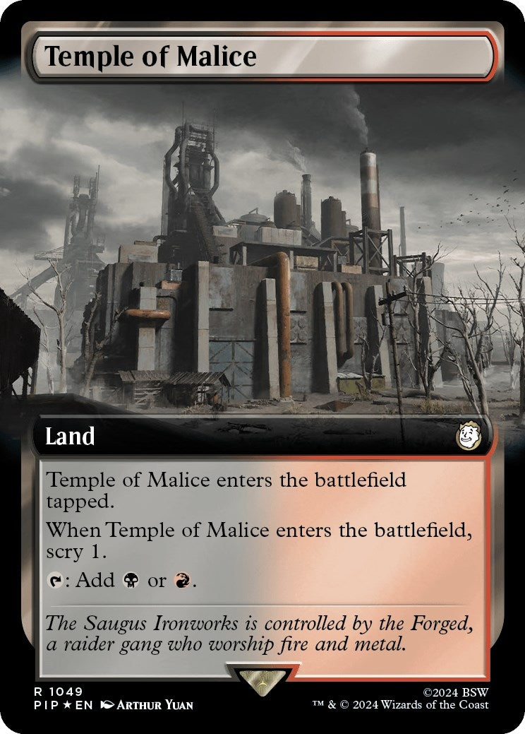 Image for Temple of Malice (Extended Art) (Surge Foil) (Universes Beyond: Fallout) (1049) - Magic: The Gathering