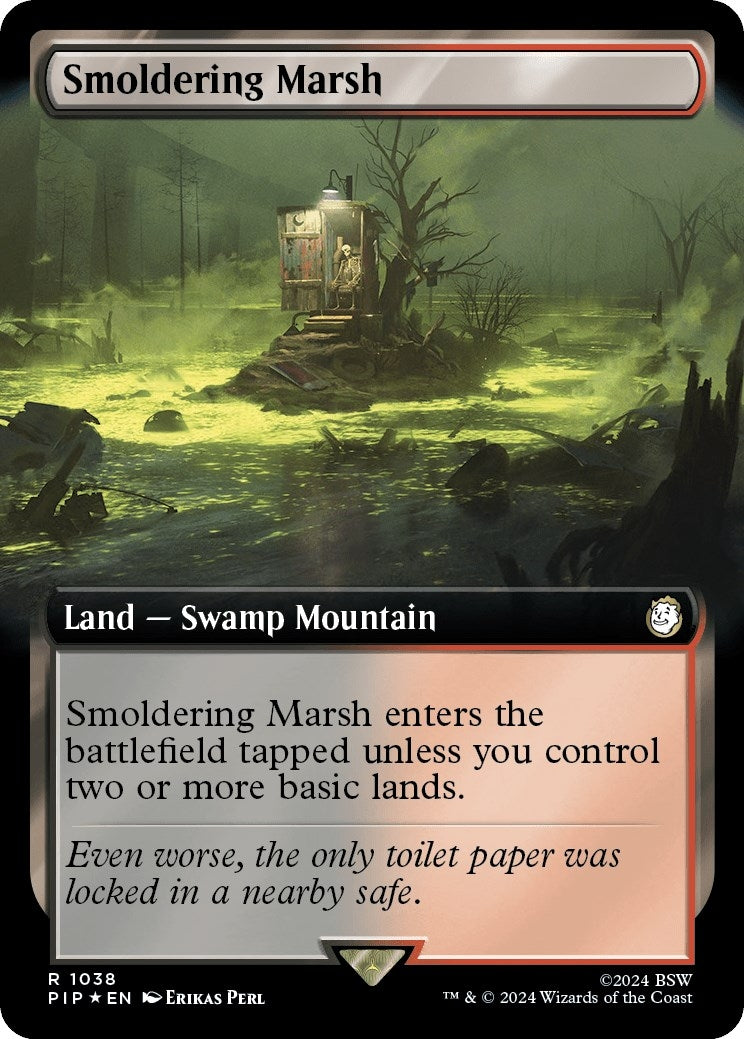 Image for Smoldering Marsh (Extended Art) (Surge Foil) (Universes Beyond: Fallout) (1038) - Magic: The Gathering