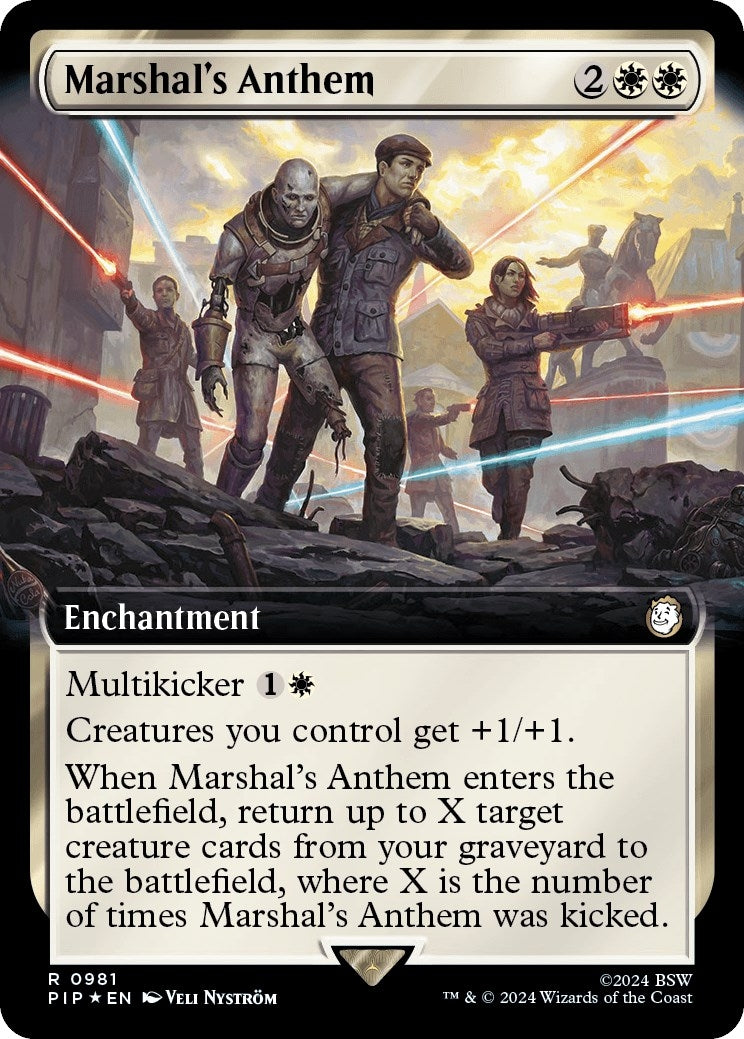 Image for Marshal's Anthem (Extended Art) (Surge Foil) (Universes Beyond: Fallout) (981) - Magic: The Gathering
